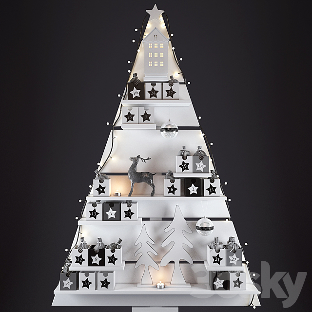 Christmas wall tree 3DSMax File - thumbnail 1
