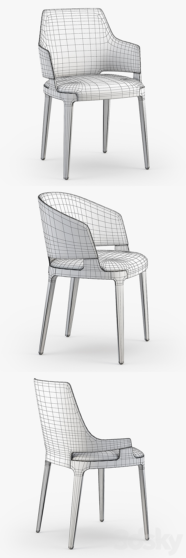 Potocco Velis chair. armchair. tub chair 3DSMax File - thumbnail 3