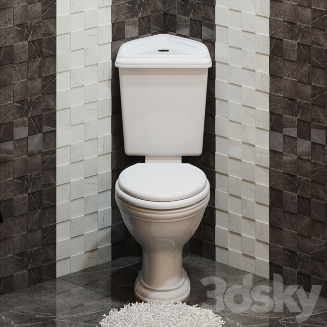 Corner toilet Heritage Dorchester PDW00 _ PDW04 3DSMax File - thumbnail 1