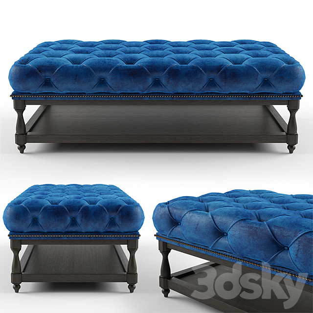 chesterfield ottoman coffee table 3DSMax File - thumbnail 1
