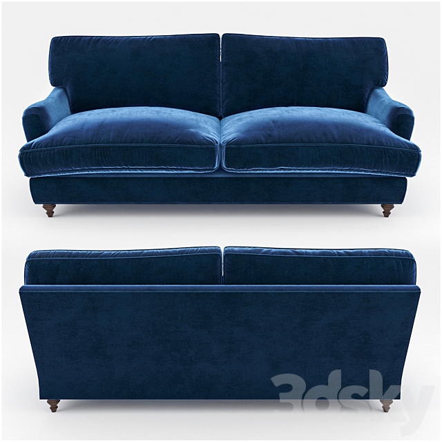 Sherlock Sofa. Sapphire. 3d