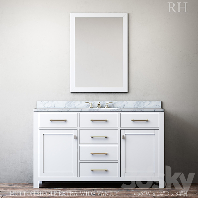 HUTTON SINGLE EXTRA-WIDE VANITY 3d