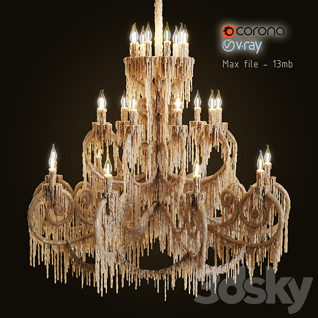 Chandelier bathed in wax 3DSMax File - thumbnail 1
