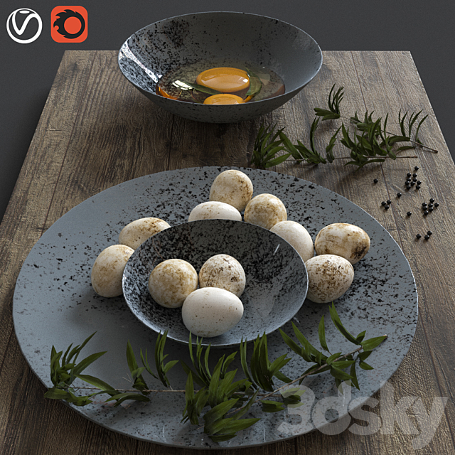 quail eggs 3d