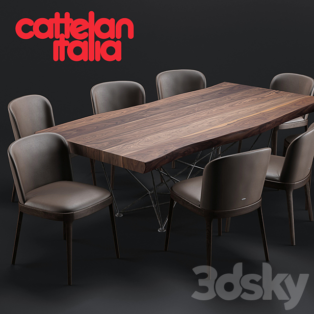 Cattelan Italia Gordon Deep Wood Magda Chair 3DSMax File - thumbnail 1