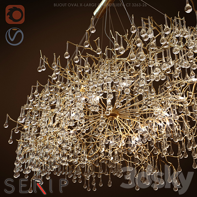 Chandelier SERIP BIJOUT OVAL X-LARGE CHANDELIER 3d