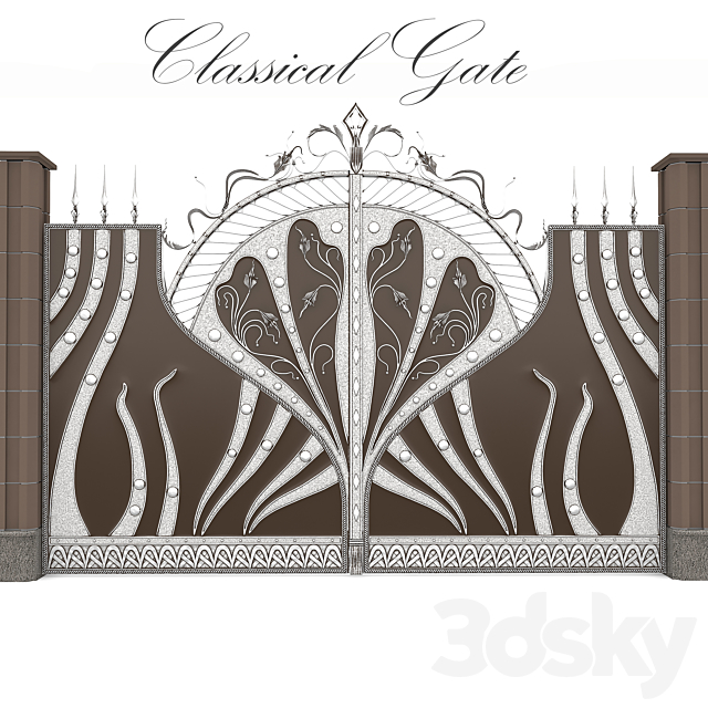 Classical forged gate 3DSMax File - thumbnail 1