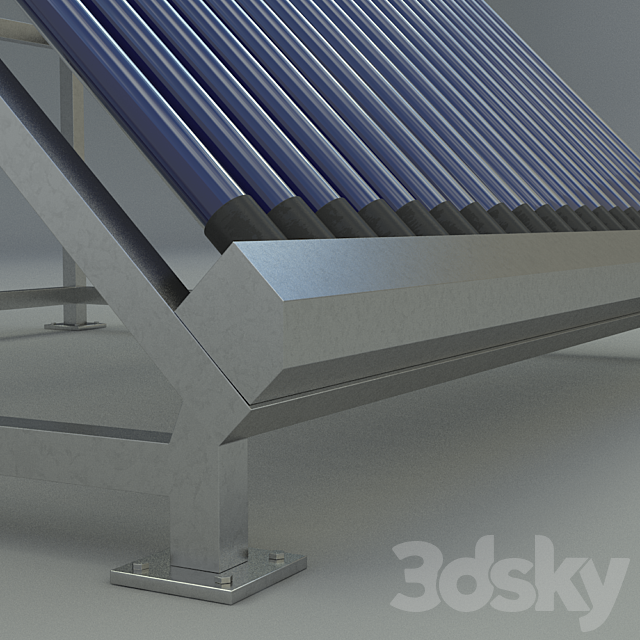 Solar Water Heating Tank 3DS Max Model - thumbnail 2