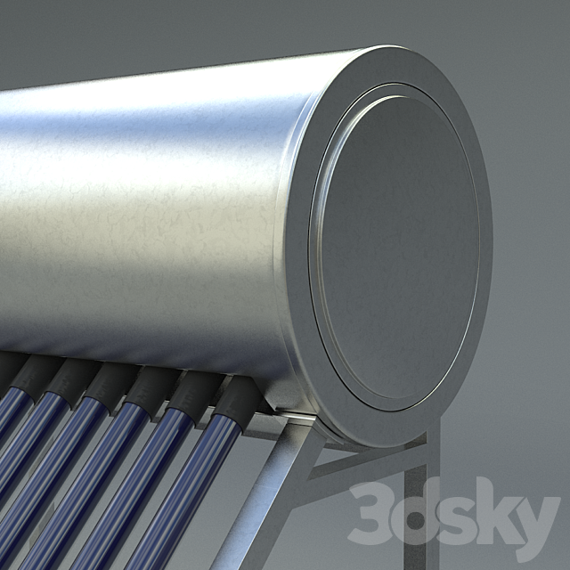 Solar Water Heating Tank 3DS Max Model - thumbnail 3