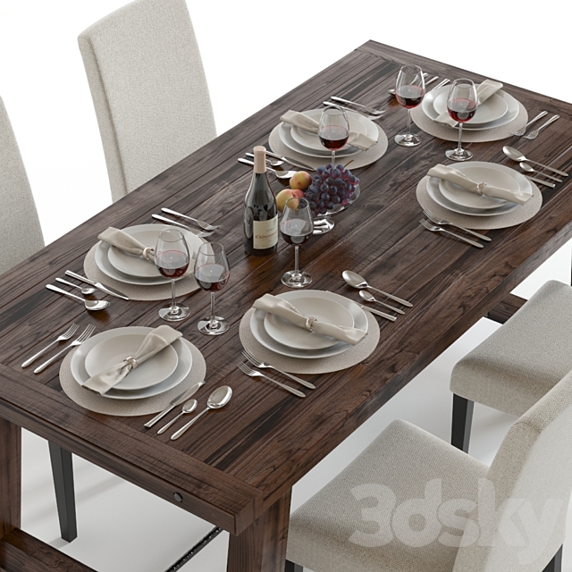 Pottery Barn Benchwright Set 3d