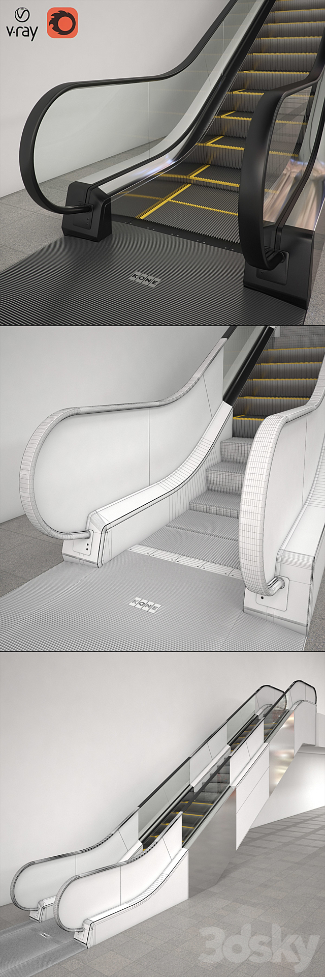 Modular escalator KONE TravelMaster 110 3DSMax File - thumbnail 2