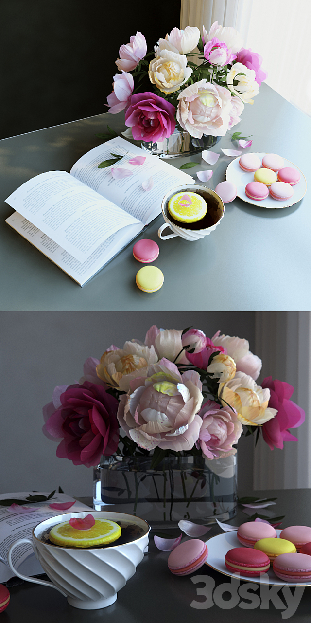 Tea set 3d