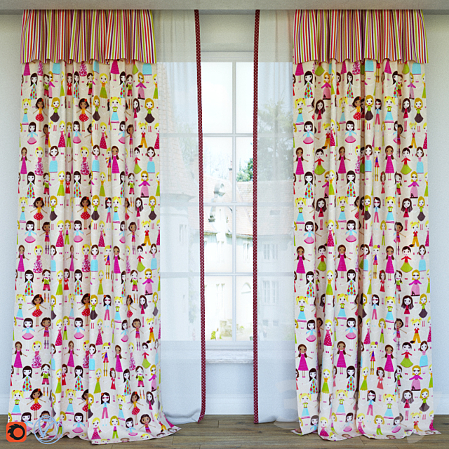 Curtains in Children 3DSMax File - thumbnail 1