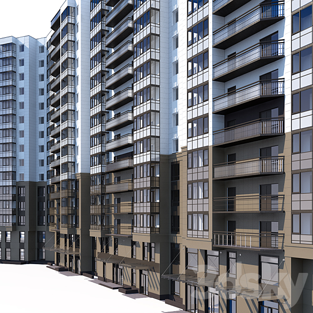 Multi-storey residential building 3d