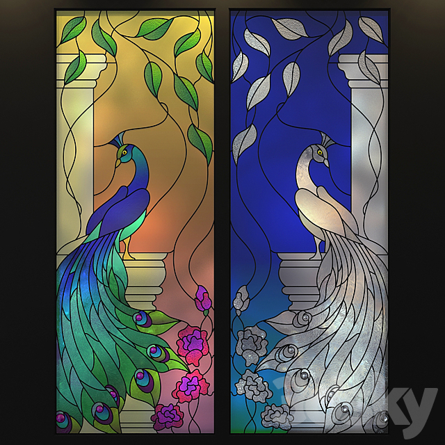Stained Glass Peacock 3DSMax File - thumbnail 1