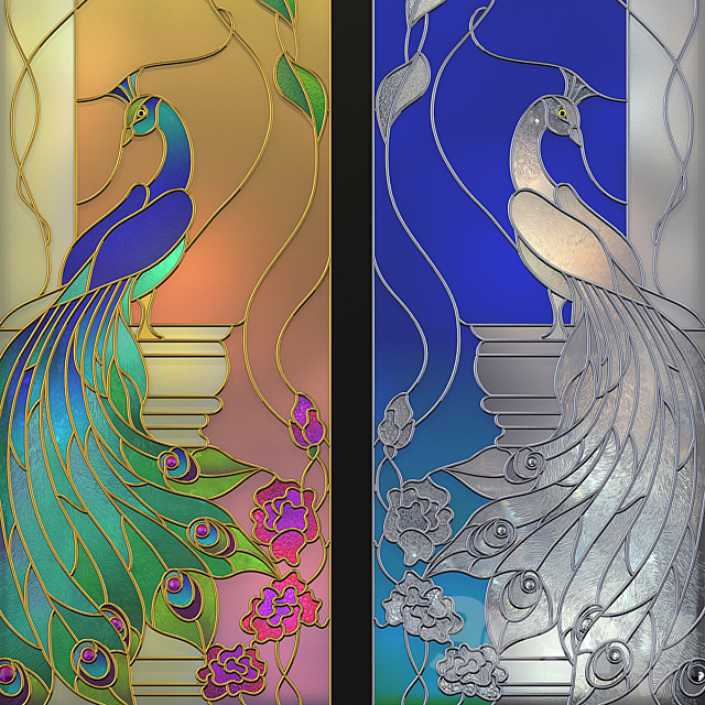Stained Glass Peacock 3DSMax File - thumbnail 3