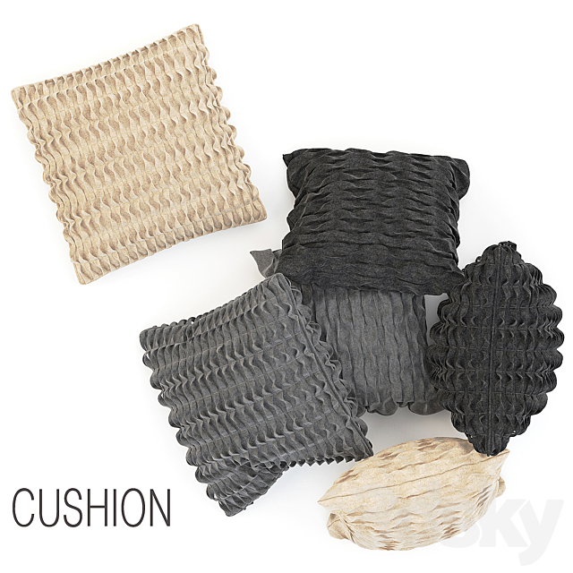 Wool cushions set 3DSMax File - thumbnail 3