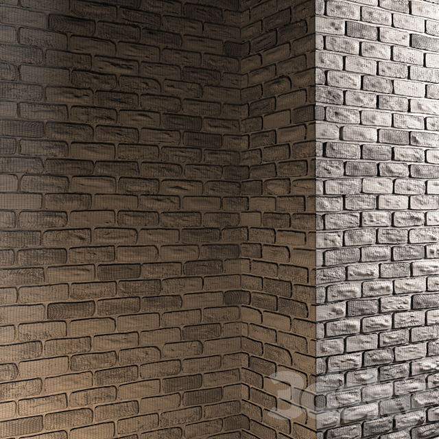 Decorative bricks White Hills 3d