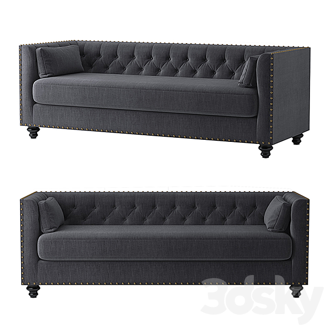 Madeline Chesterfield 3 Seater Sofa. Brosa Furniture. 3DSMax File - thumbnail 1