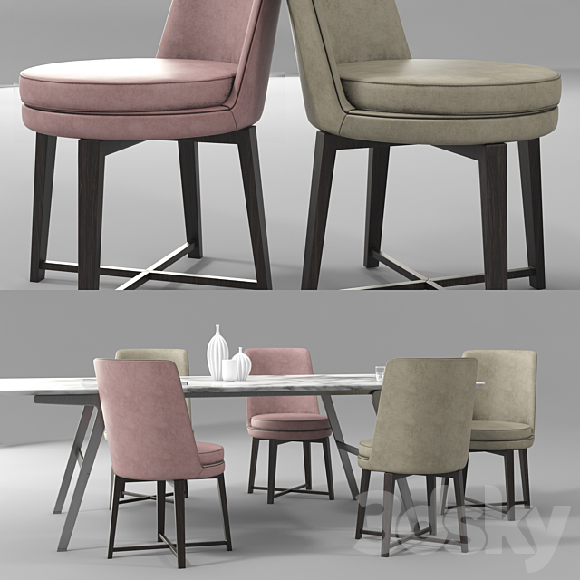 Flexform Dining Set 3d
