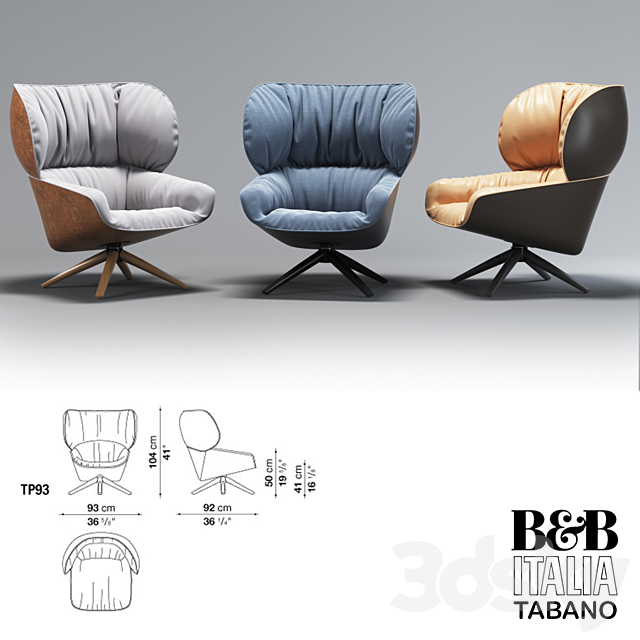 Chair TABANO (B&B Italia) 3DSMax File - thumbnail 2