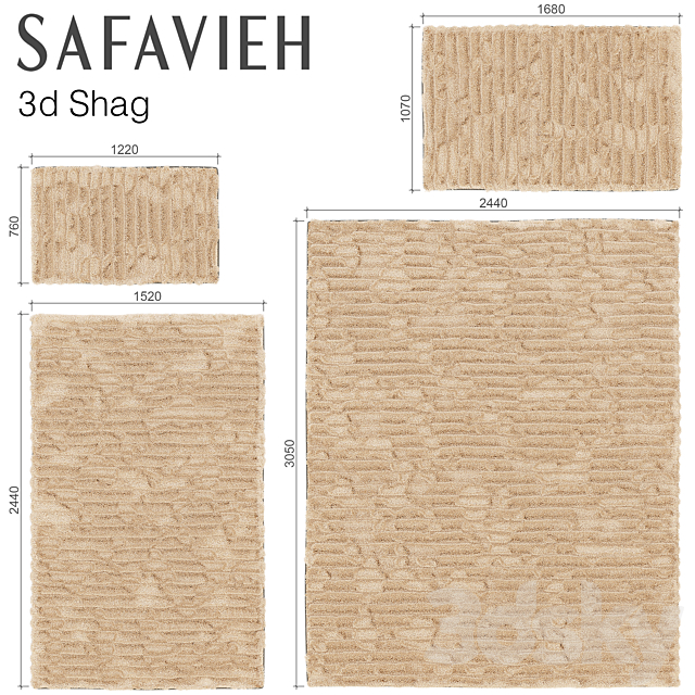 SAFAVIEH 3D SHAG SET 3DSMax File - thumbnail 2