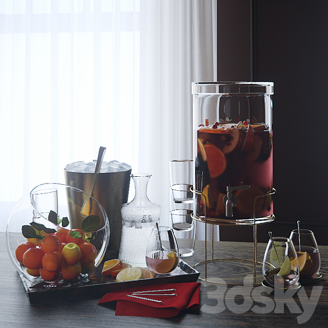 Glass drink dispenser by Crate and Barrel 3DSMax File - thumbnail 1