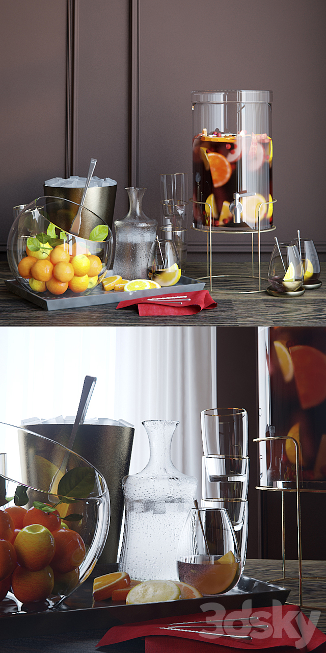 Glass drink dispenser by Crate and Barrel 3DSMax File - thumbnail 2