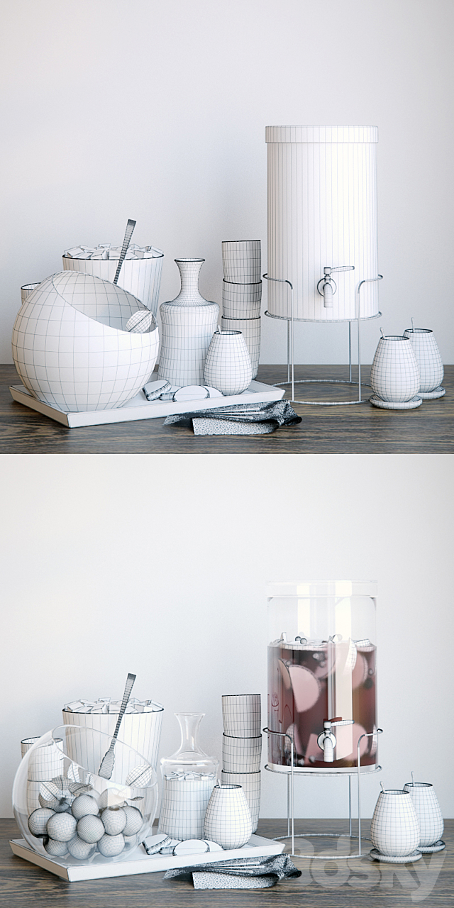Glass drink dispenser by Crate and Barrel 3DSMax File - thumbnail 3