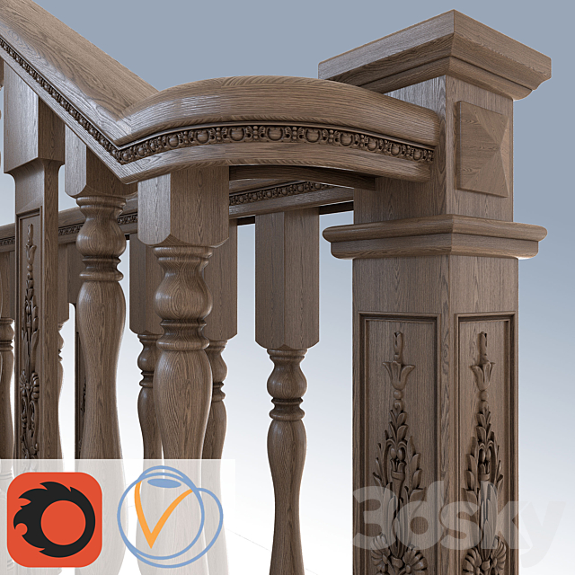 Stairs classical 3d