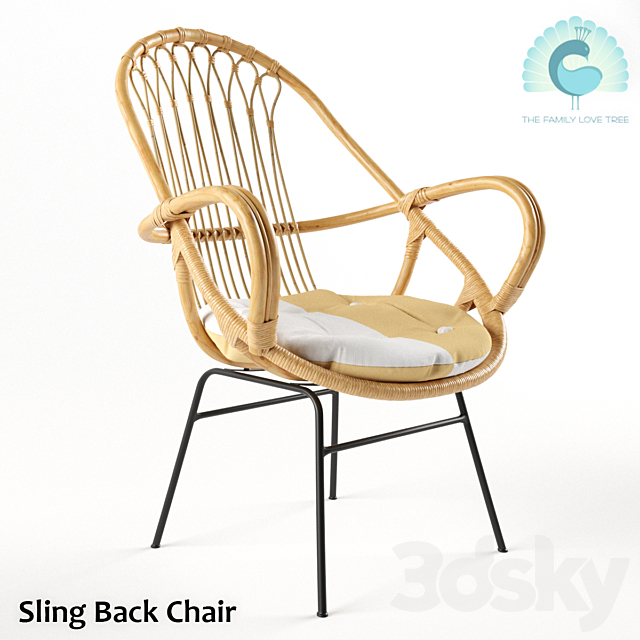 Sling Back Chair Natural 3DSMax File - thumbnail 1