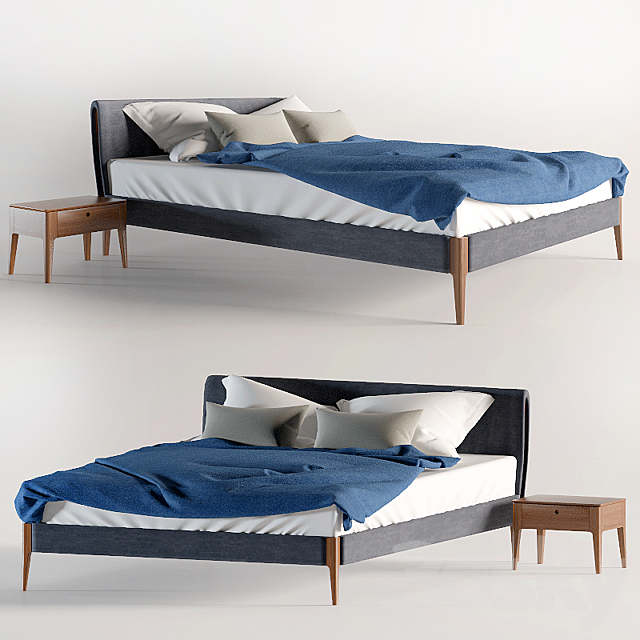 The bed and nightstand Gruene Erde 3DSMax File - thumbnail 1