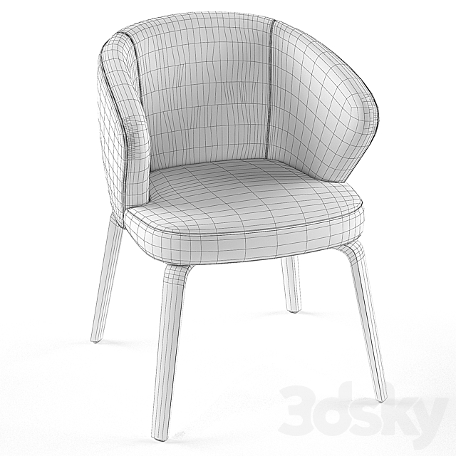 Mudi armchair and Pero round table set 3DSMax File - thumbnail 3