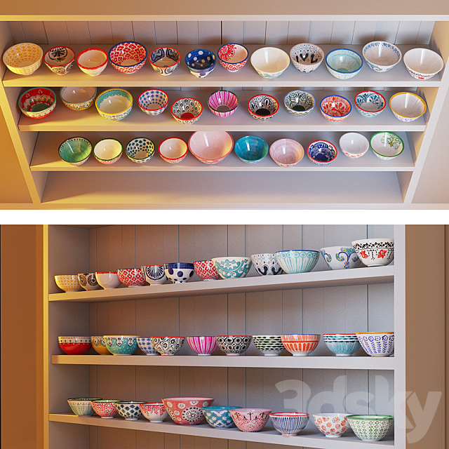 Tableware in ethnic style 3d