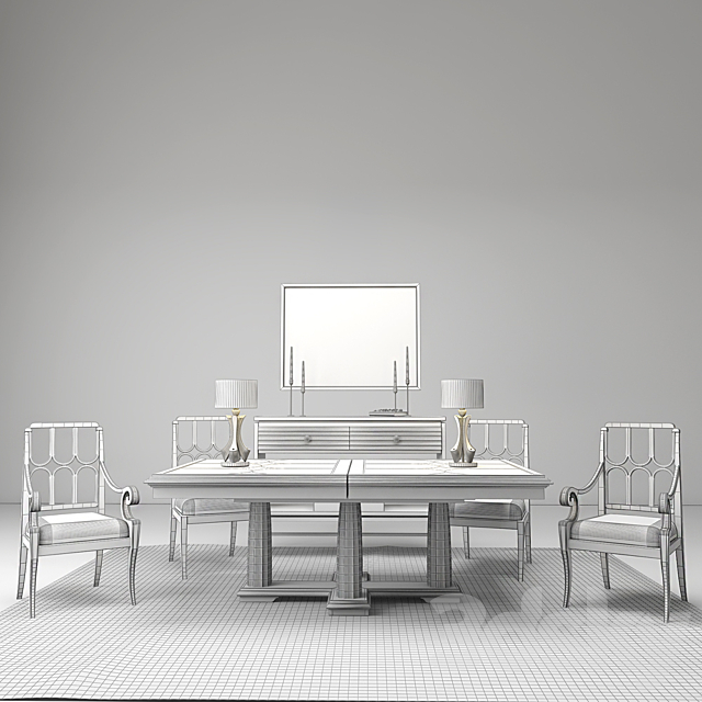 Dining table and chairs the firm Stanley Furniture 3DSMax File - thumbnail 2