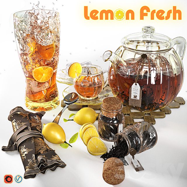 Tea with lemon (Lemon Fresh) 3DSMax File - thumbnail 2