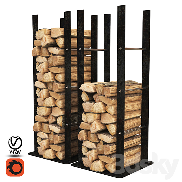 Firewood Storage Rack 3DSMax File - thumbnail 1