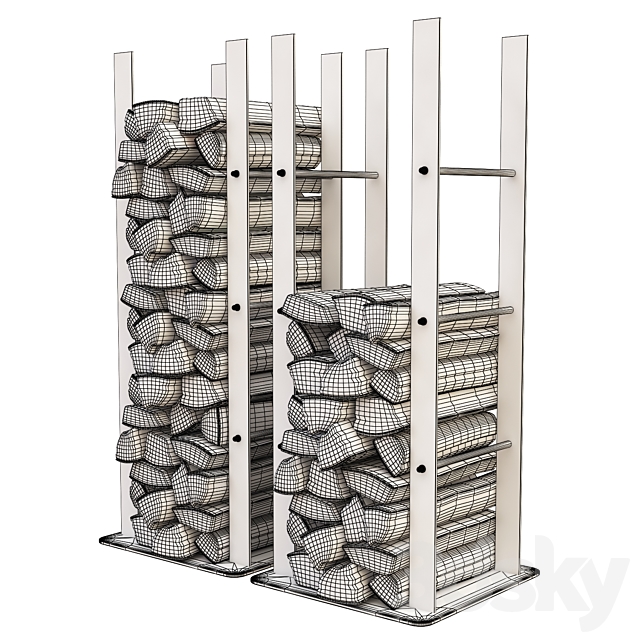 Firewood Storage Rack 3DSMax File - thumbnail 3
