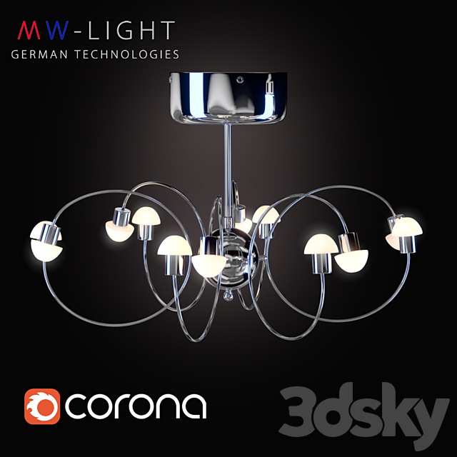 Ceiling chandelier MW light Vega 329011512 3d