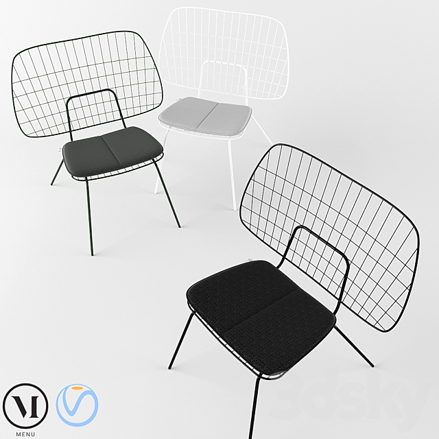 WM String Lounge Chair - MENU 3d
