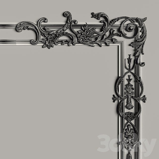 Decorative mirror №7 3DS Max Model - thumbnail 2