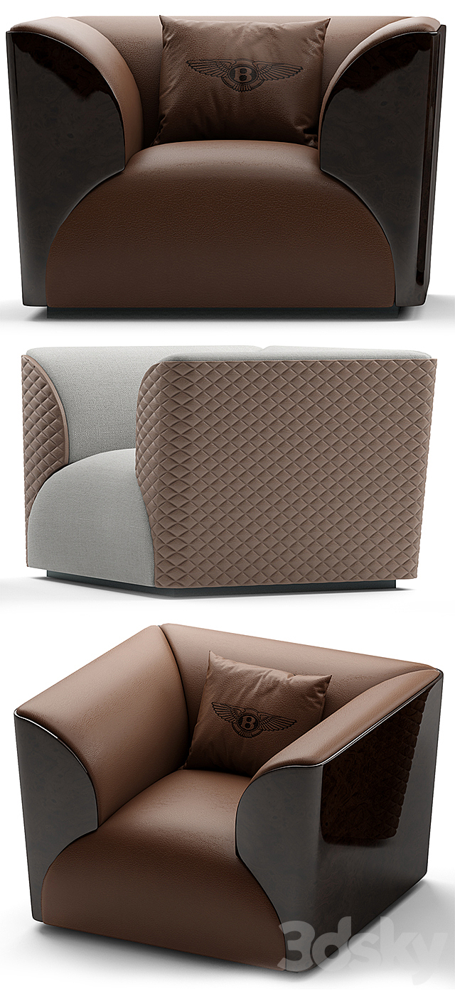 Armchair Bentley Home Winston chair 3d