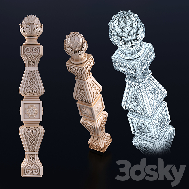 Baluster pine cones Free Download
