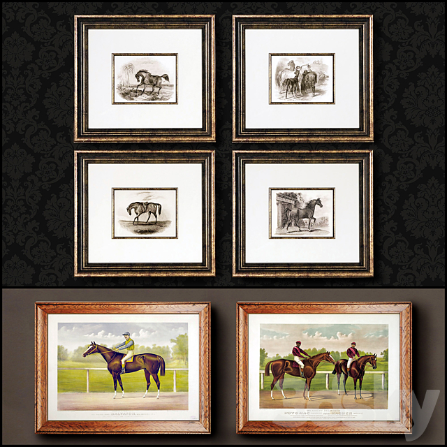 The picture in the frame. 121. Collection of Horse 3DSMax File - thumbnail 1