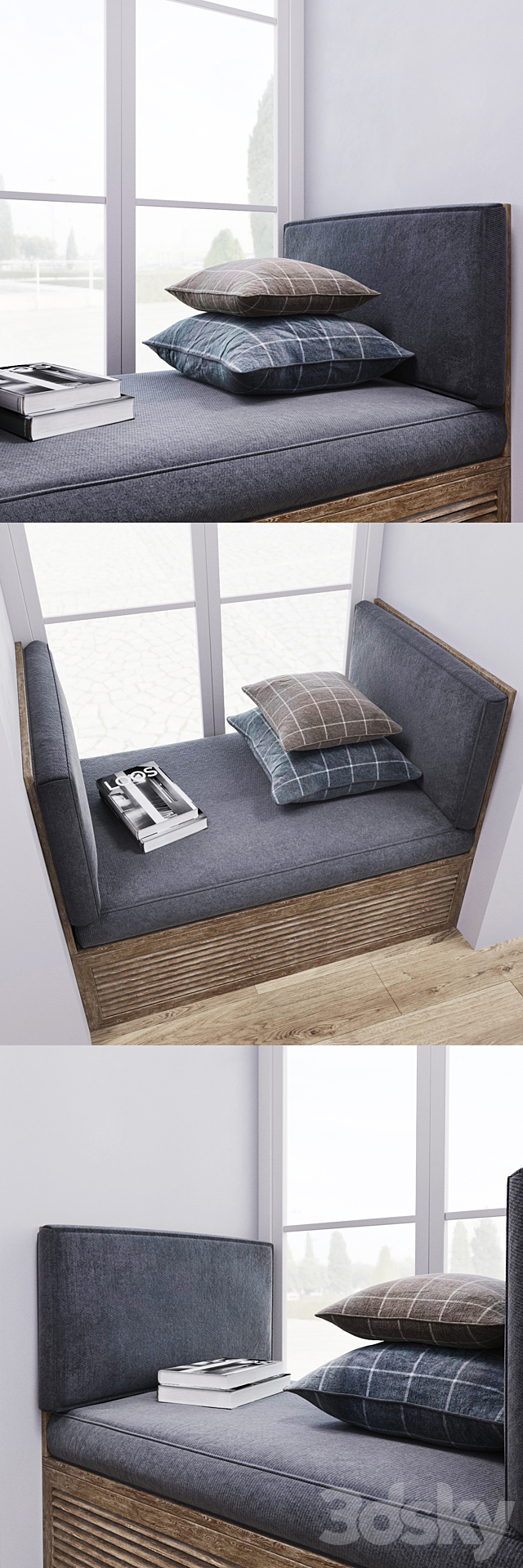 windowsill. Soft windowsill. 3d