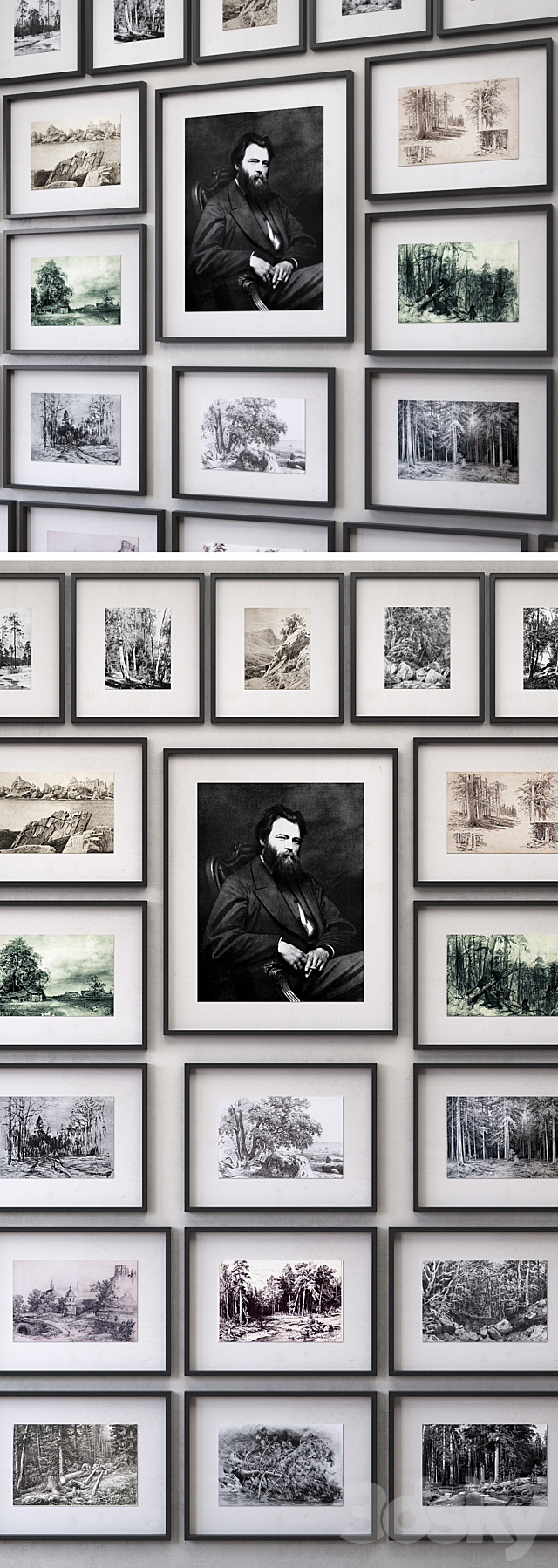 The collection of drawings. graphics. Ivan Shishkin 3DSMax File - thumbnail 2