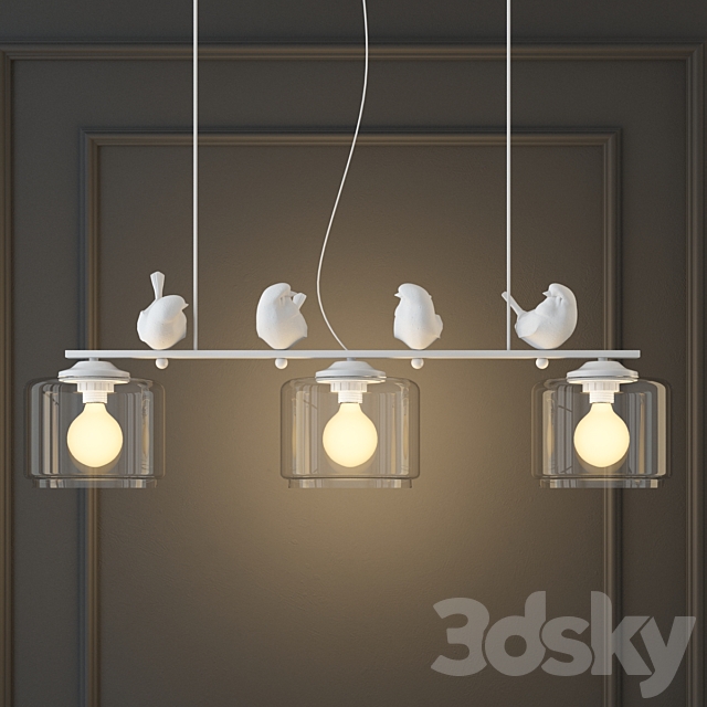 Hanging lamp provence bird pendant line 3 3DSMax File - thumbnail 1