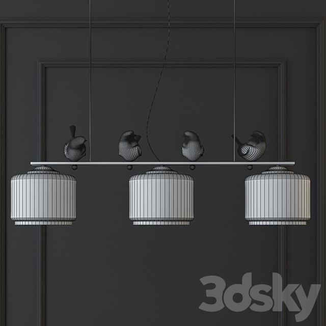Hanging lamp provence bird pendant line 3 3DSMax File - thumbnail 2