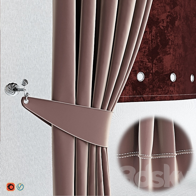 Blind with roll curtain for kitchen V38 3DSMax File - thumbnail 2