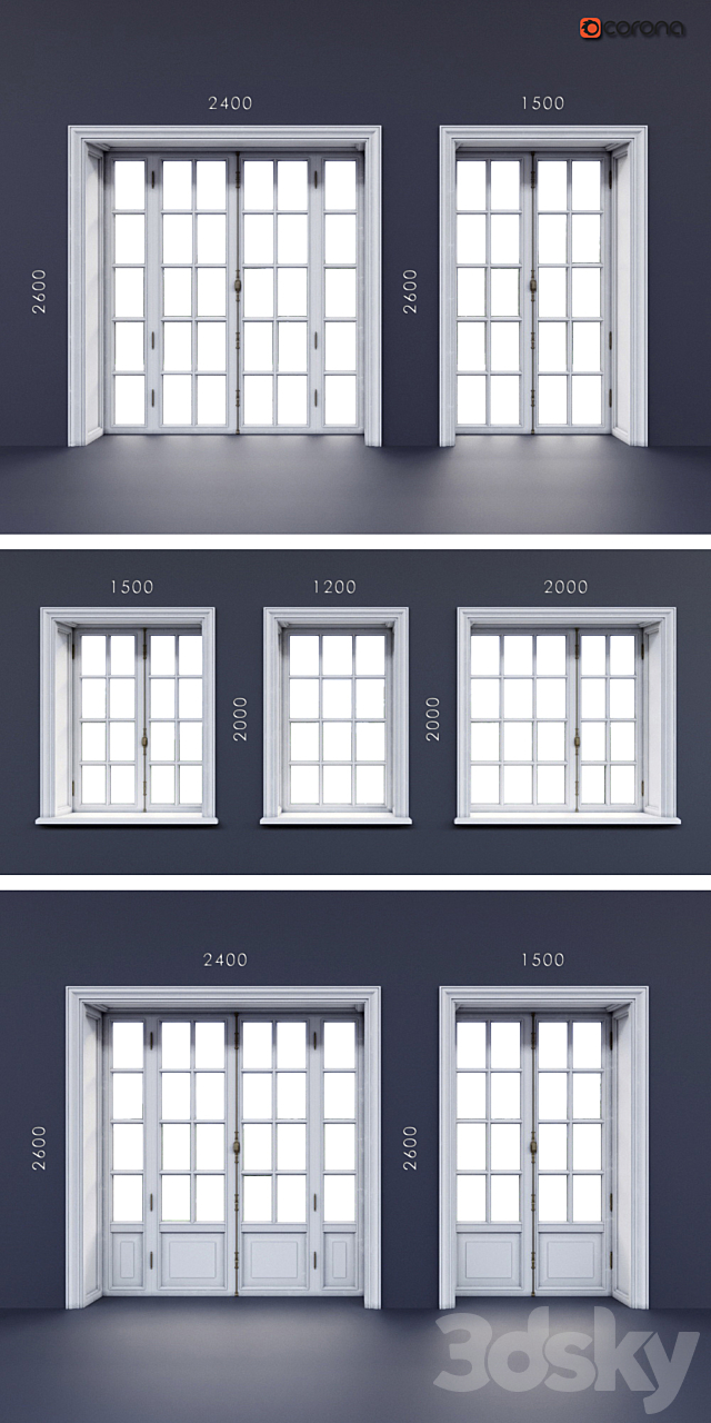 french windows 3d